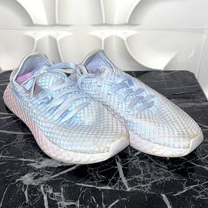 Adidas men grey knit deerupt runner size 6.5